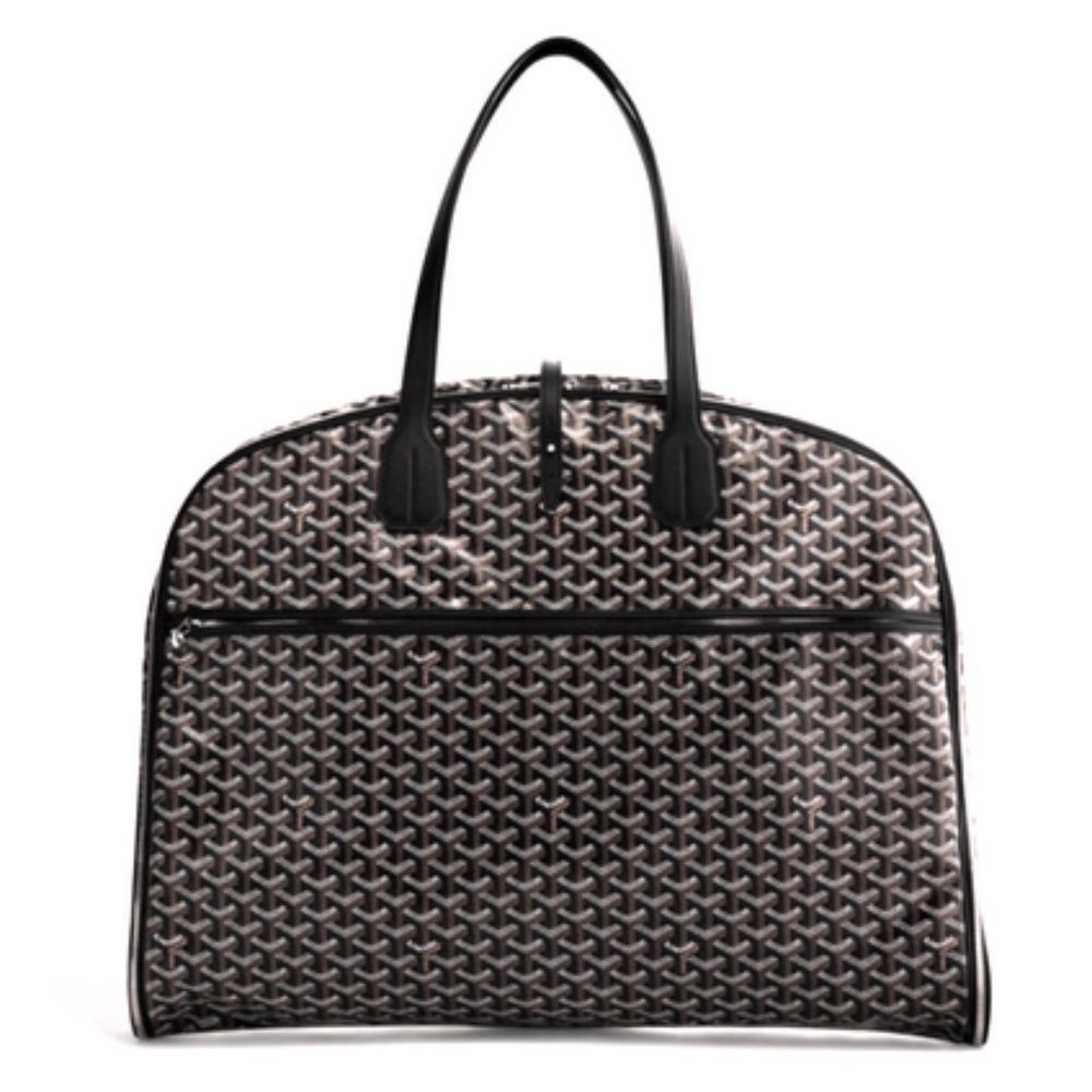 Goyard Mayfair Black Coated Canvas Leather Travel Carry On Garment Bag NEW